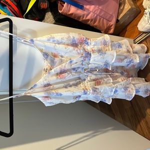 White dress with florals